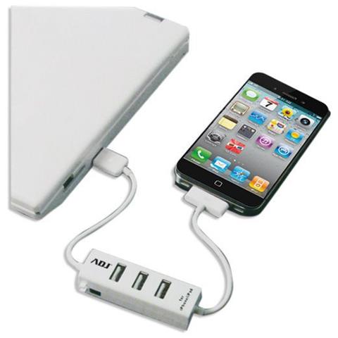 Hub USB ADJ 3 Porte USB 2.0 Caricabatterie per iPhone / iPod Home Series Col. Bianco - Foto 2